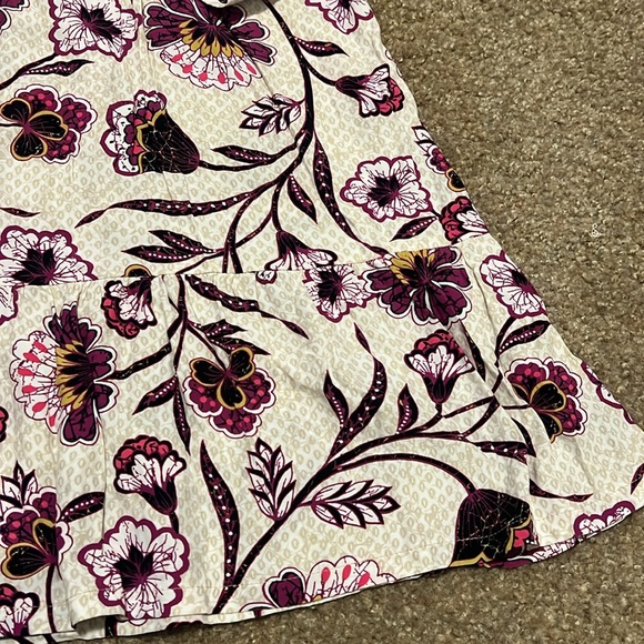 Loft Floral Tie Waist Ruffle Hem Dress Large - Picture 5 of 6